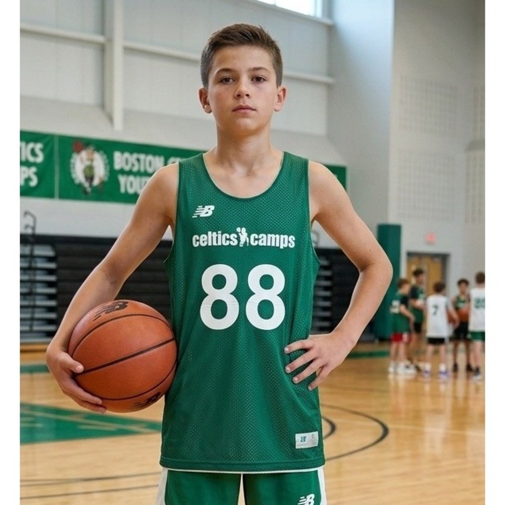 New Balance Boston Celtics Camps Reversible Jersey Youth XL Green White #88 Mesh